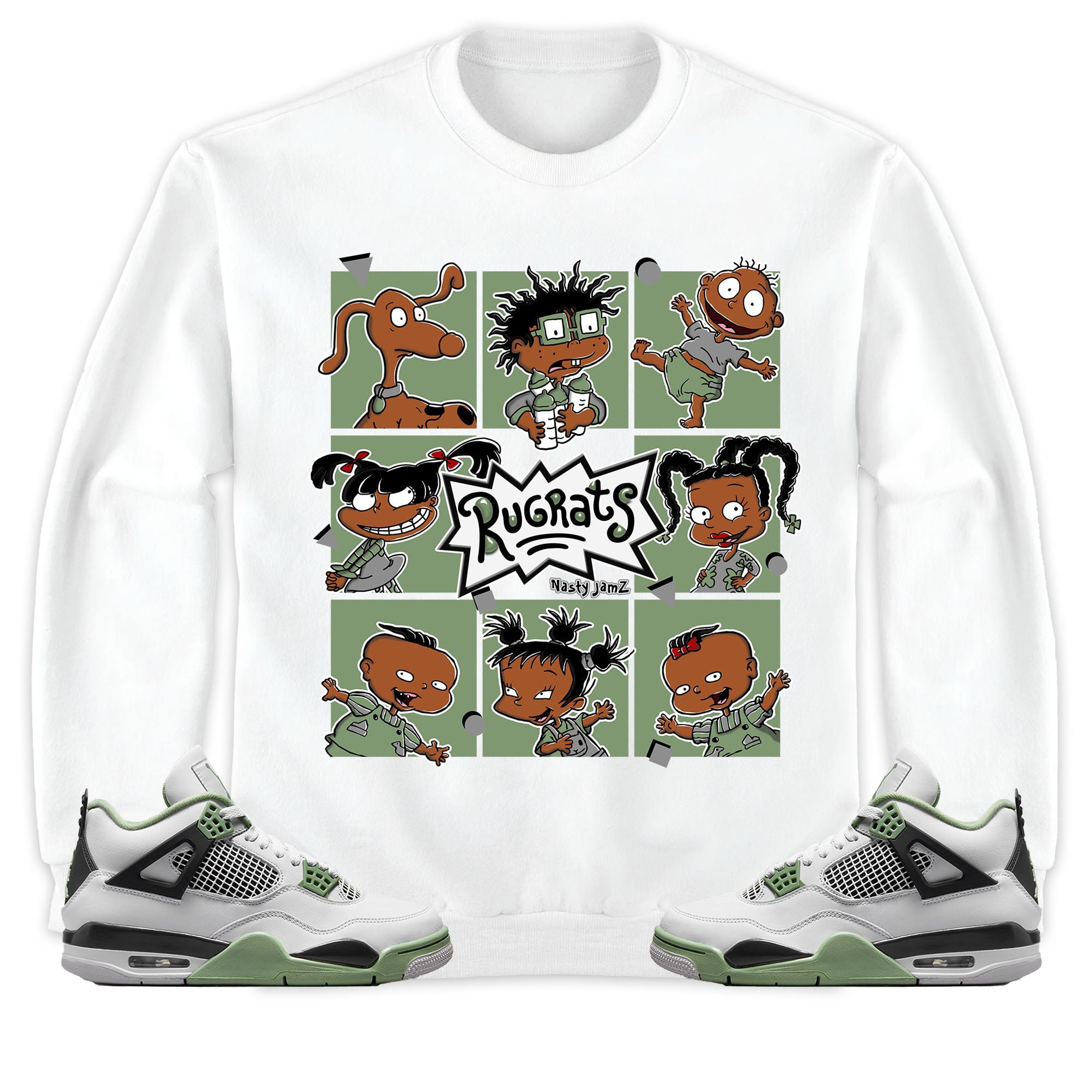 Jordan 4 Seafoam Oil Green Unisex Shirt 90s Cartoon, Shirt To Match Sneaker
