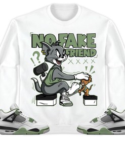 Jordan 4 Seafoam Oil Green Unisex Shirt Fake Friend Cat And Mouse, Shirt To Match Sneaker