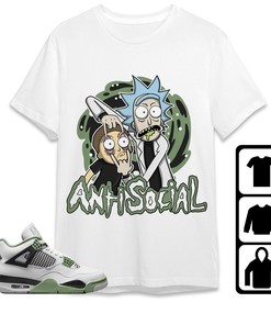 Jordan 4 Seafoam Oil Green Unisex Shirt Rick Anti Social, Shirt To Match Sneaker