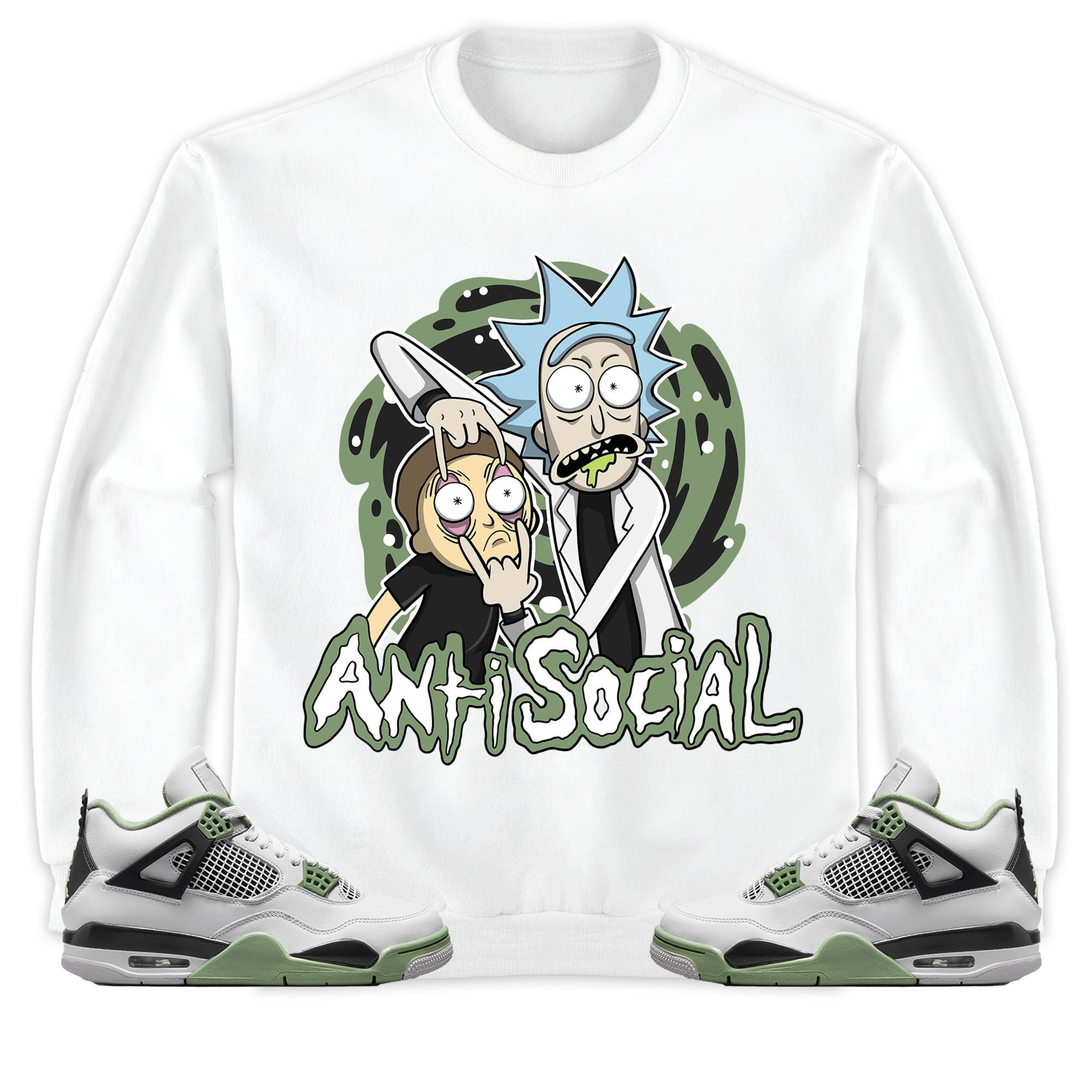 Jordan 4 Seafoam Oil Green Unisex Shirt Rick Anti Social, Shirt To Match Sneaker
