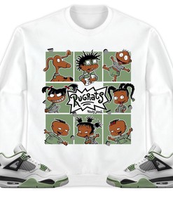 Jordan 4 Seafoam Oil Green Unisex Sweatshirt, Hoodie 90s Cartoon, Shirt To Match Sneaker
