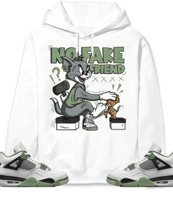 Jordan 4 Seafoam Oil Green Unisex Sweatshirt, Hoodie Fake Friend Cat And Mouse, Shirt To Match Sneaker