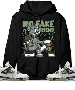Jordan 4 Seafoam Oil Green Unisex Sweatshirt, Hoodie Fake Friend Cat And Mouse, Shirt To Match Sneaker
