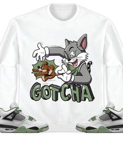Jordan 4 Seafoam Oil Green Unisex T-Shirt, Sweatshirt, Hoodie, Gotcha Cat And Mouse, Shirt To Match Sneaker
