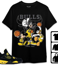 Jordan 4 Thunder Unisex Shirt, Hoodie Sweatshirt Disney Basketball, Shirt To Match Sneaker