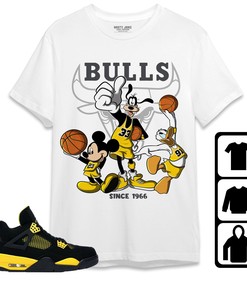 Jordan 4 Thunder Unisex Shirt, Hoodie Sweatshirt Disney Basketball, Shirt To Match Sneaker
