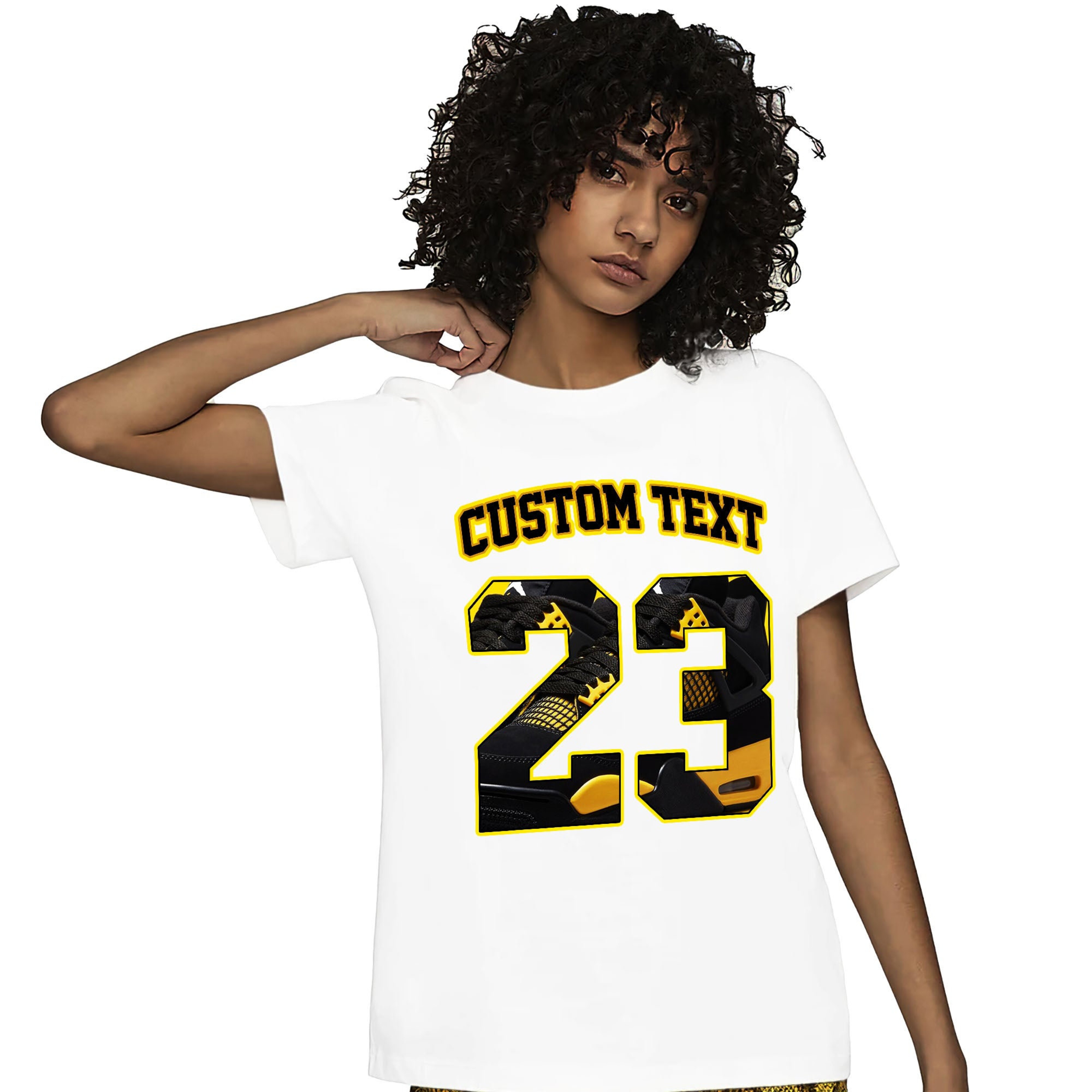 Jordan 4 Thunder Unisex Shirt Number 23 CM4 Custom Text, Shirt To Match Sneaker
