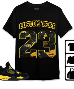 Jordan 4 Thunder Unisex Shirt Number 23 CM4 Custom Text, Shirt To Match Sneaker