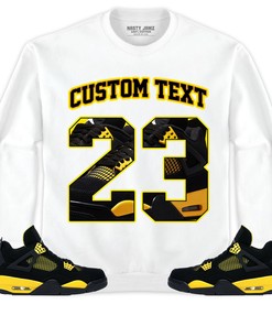 Jordan 4 Thunder Unisex Shirt Number 23 CM4 Custom Text, Shirt To Match Sneaker