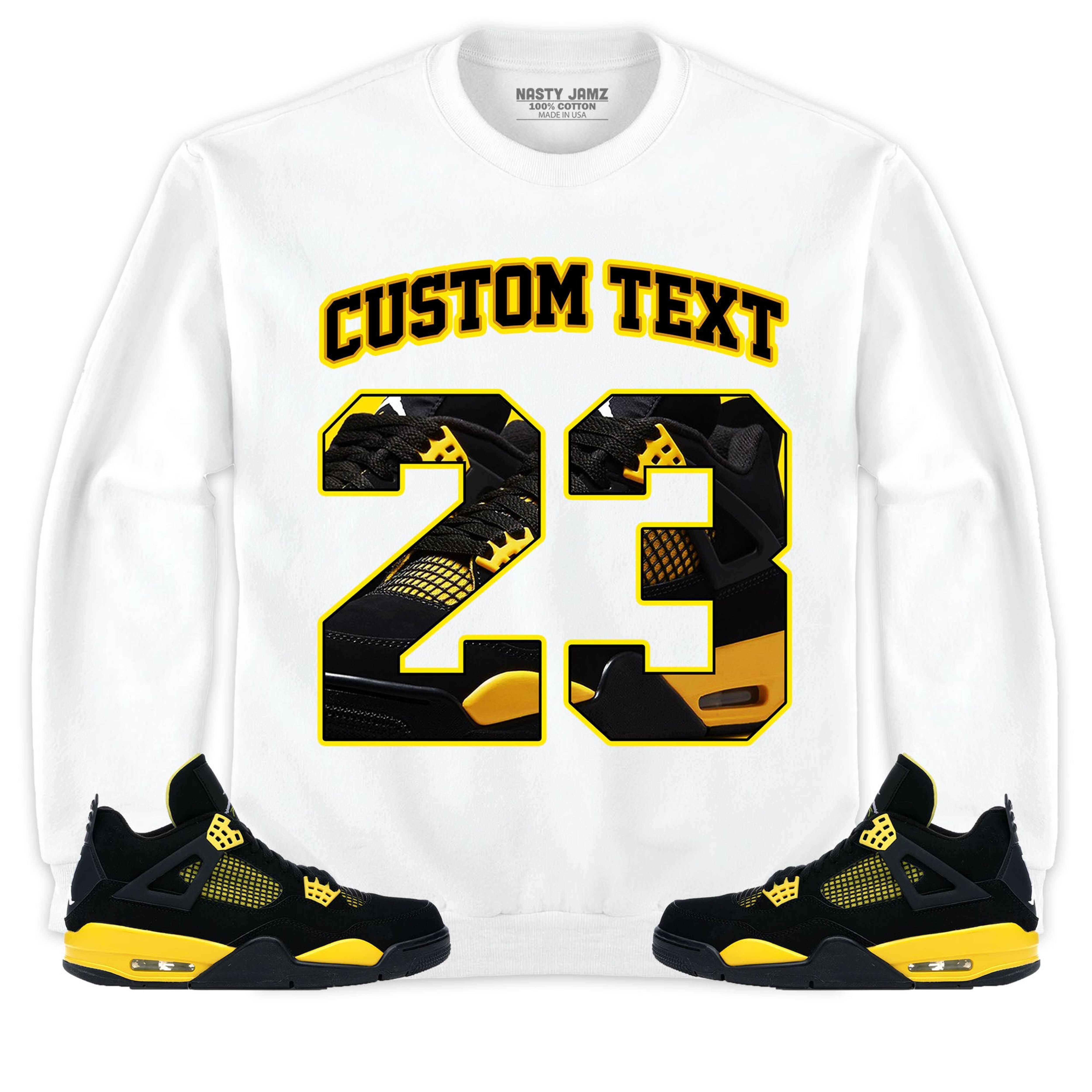 Jordan 4 Thunder Unisex Shirt Number 23 CM4 Custom Text, Shirt To Match Sneaker