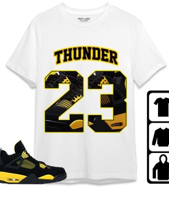 Jordan 4 Thunder Unisex Shirt Number 23 CM4 Name, Shirt To Match Sneaker