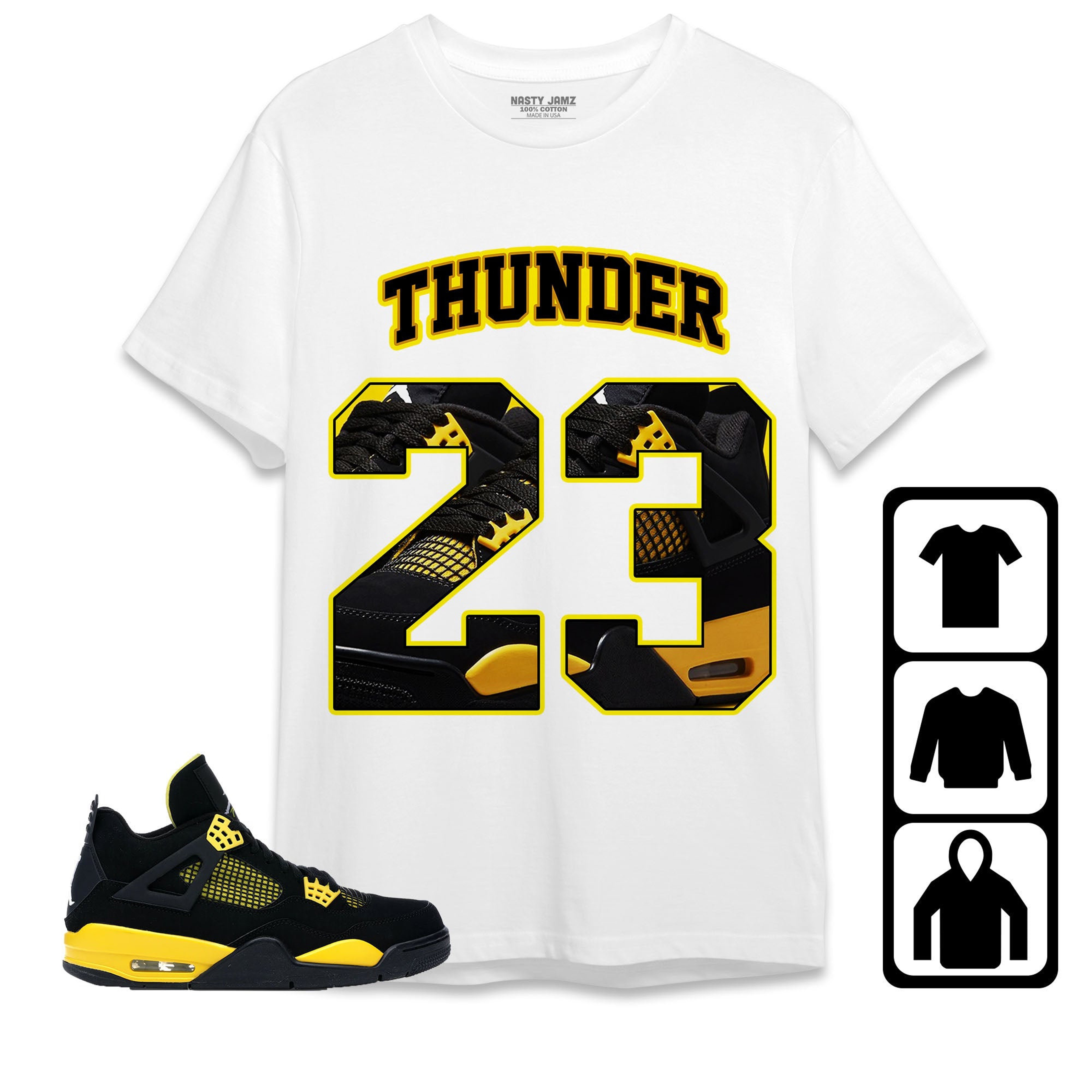 Jordan 4 Thunder Unisex Shirt Number 23 CM4 Name, Shirt To Match Sneaker