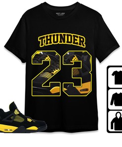 Jordan 4 Thunder Unisex Shirt Number 23 CM4 Name, Shirt To Match Sneaker