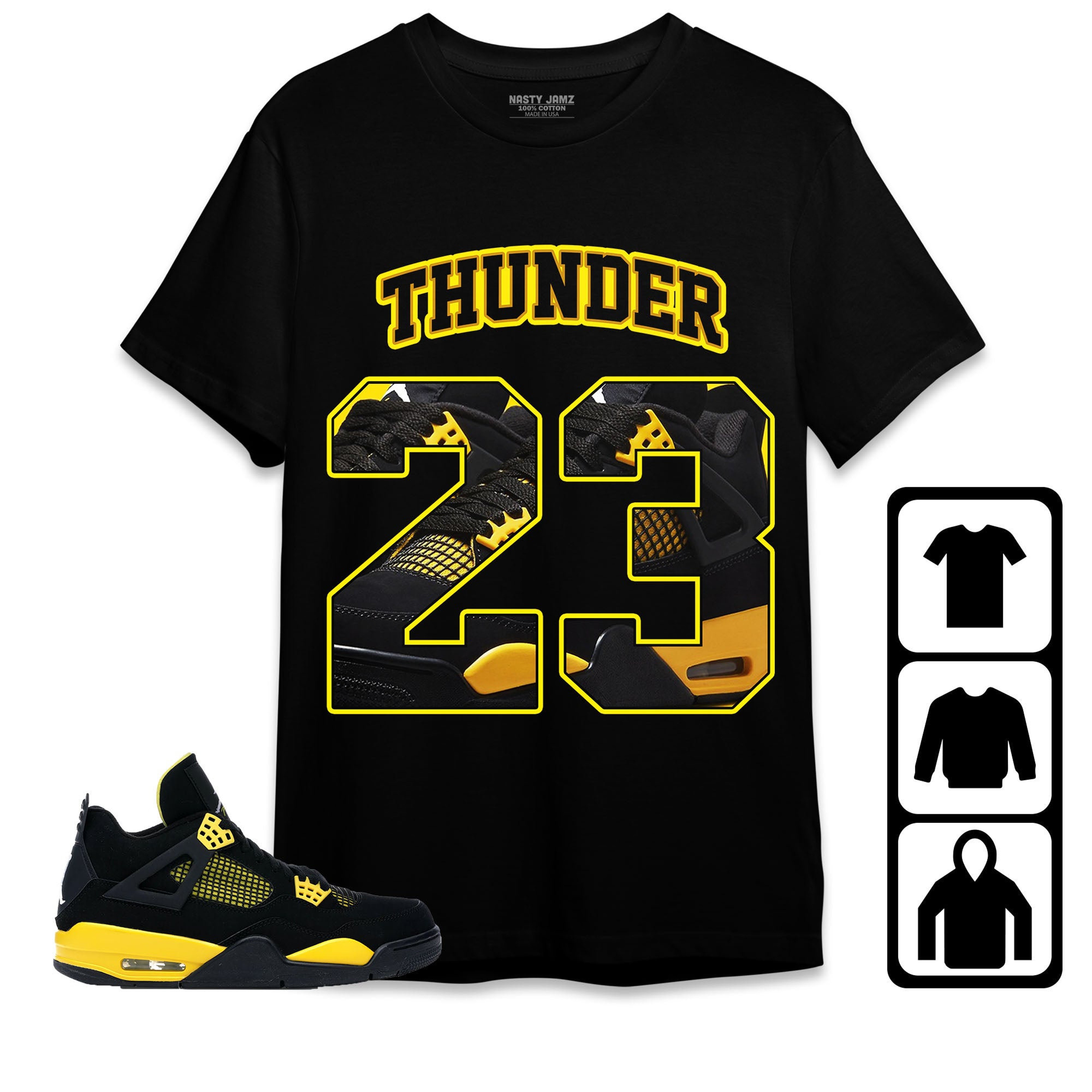 Jordan 4 Thunder Unisex Shirt Number 23 CM4 Name, Shirt To Match Sneaker