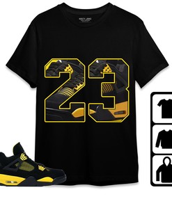 Jordan 4 Thunder Unisex Shirt Number 23 CM4, Shirt To Match Sneaker