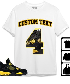 Jordan 4 Thunder Unisex Shirt Number 4 CM4 Custom Text, Shirt To Match Sneaker