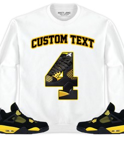 Jordan 4 Thunder Unisex Shirt Number 4 CM4 Custom Text, Shirt To Match Sneaker