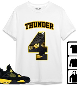 Jordan 4 Thunder Unisex Shirt Number 4 CM4 Name, Shirt To Match Sneaker