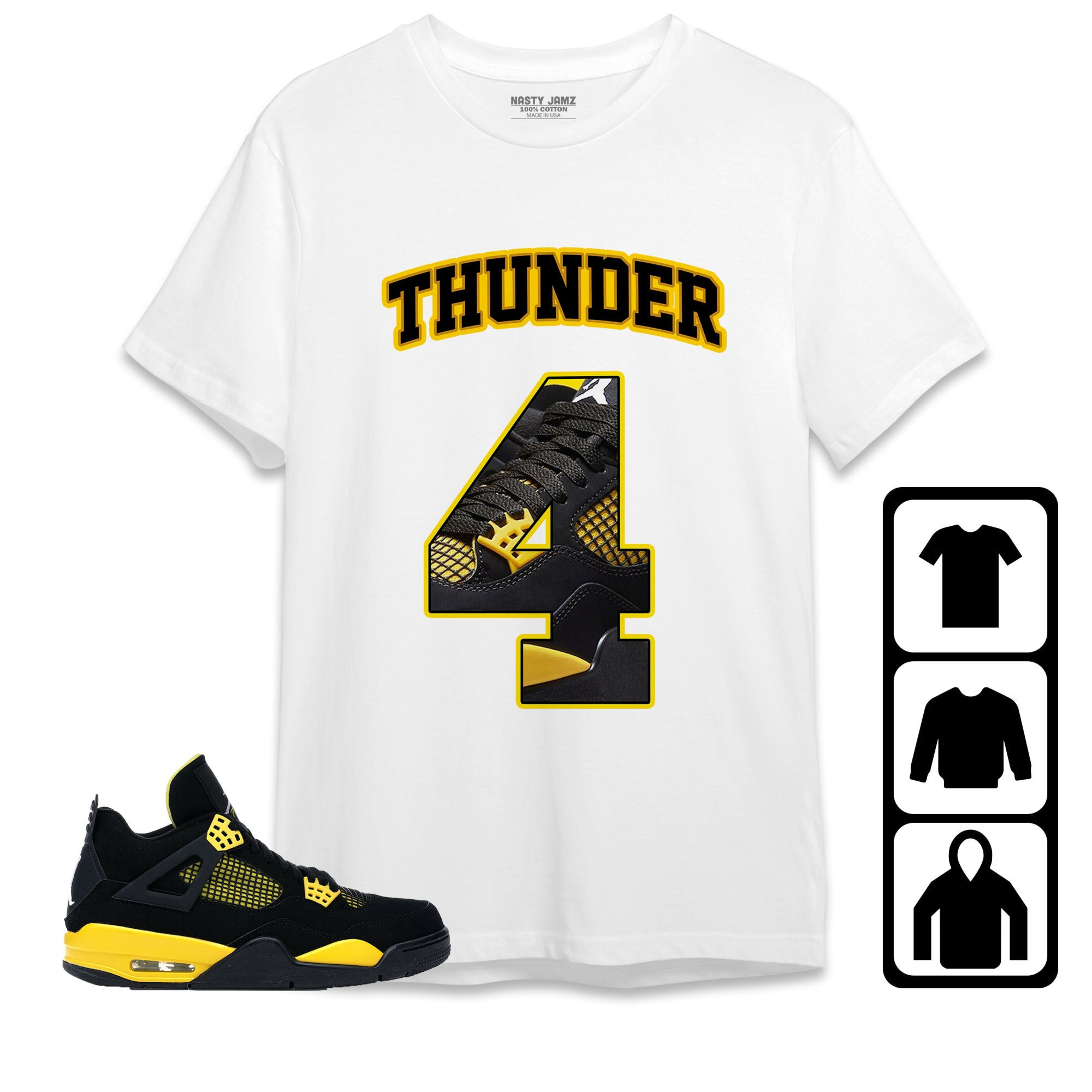 Jordan 4 Thunder Unisex Shirt Number 4 CM4 Name, Shirt To Match Sneaker