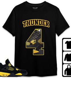 Jordan 4 Thunder Unisex Shirt Number 4 CM4 Name, Shirt To Match Sneaker