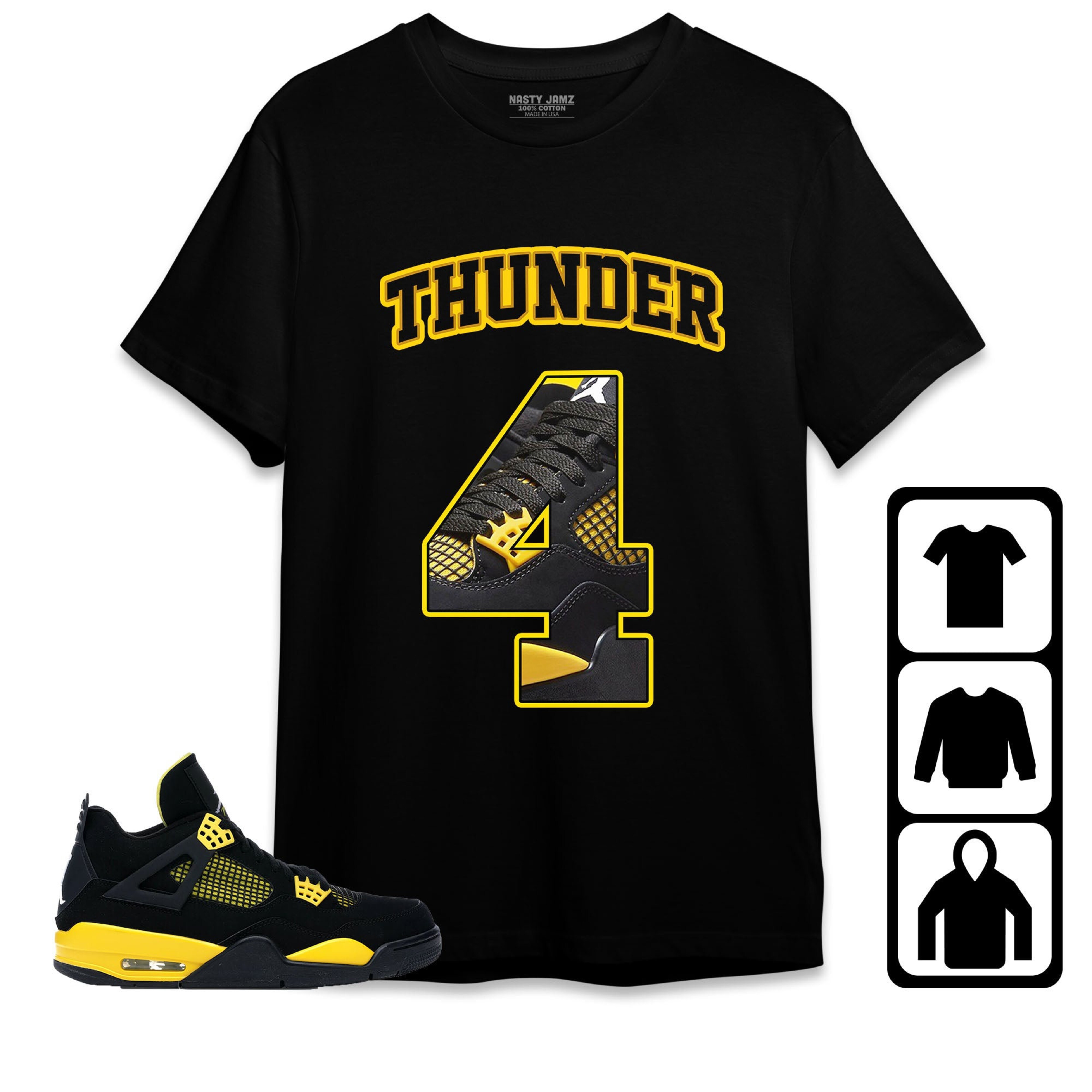 Jordan 4 Thunder Unisex Shirt Number 4 CM4 Name, Shirt To Match Sneaker