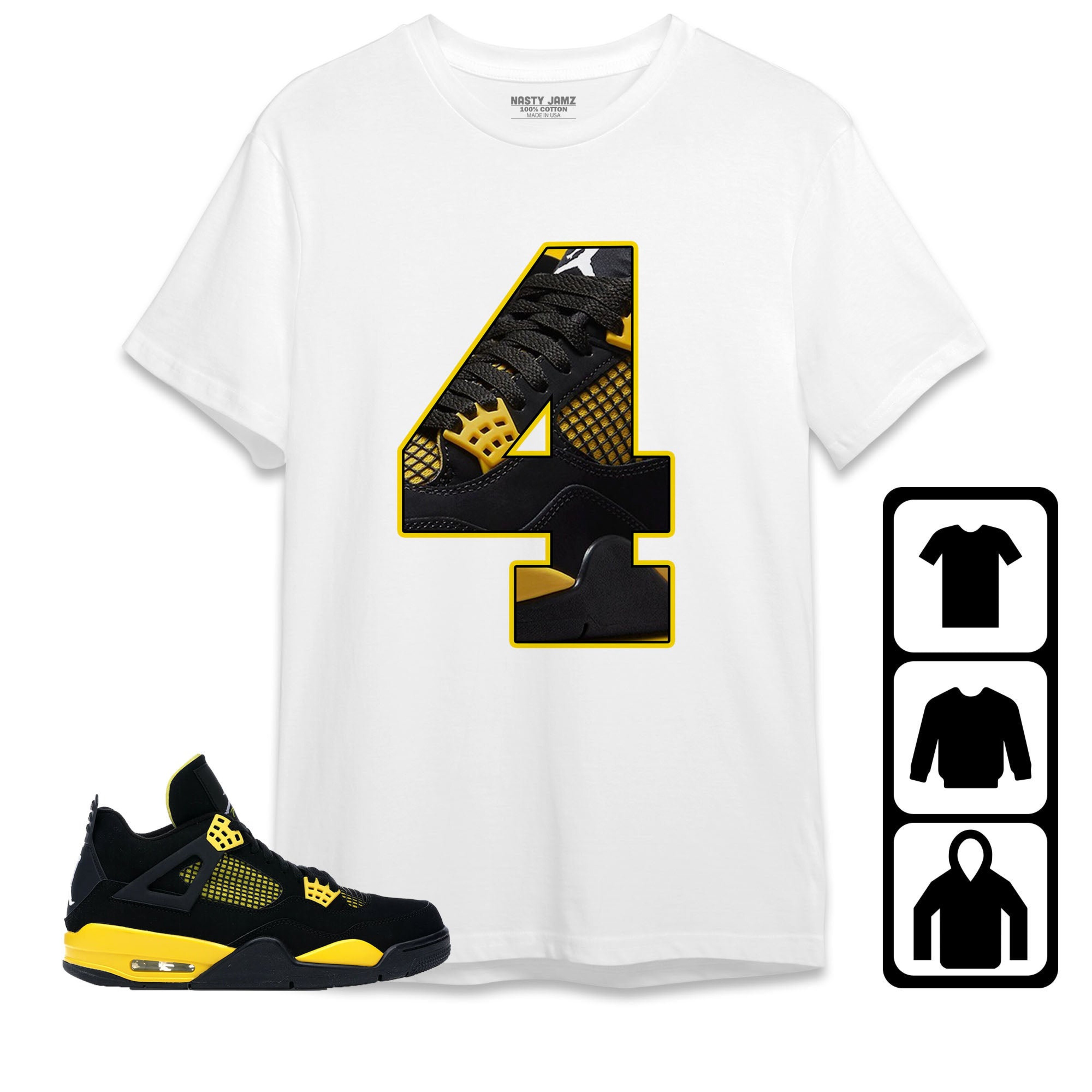 Jordan 4 Thunder Unisex Shirt Number 4 CM4, Shirt To Match Sneaker
