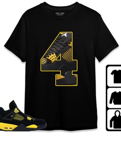 Jordan 4 Thunder Unisex Shirt Number 4 CM4, Shirt To Match Sneaker