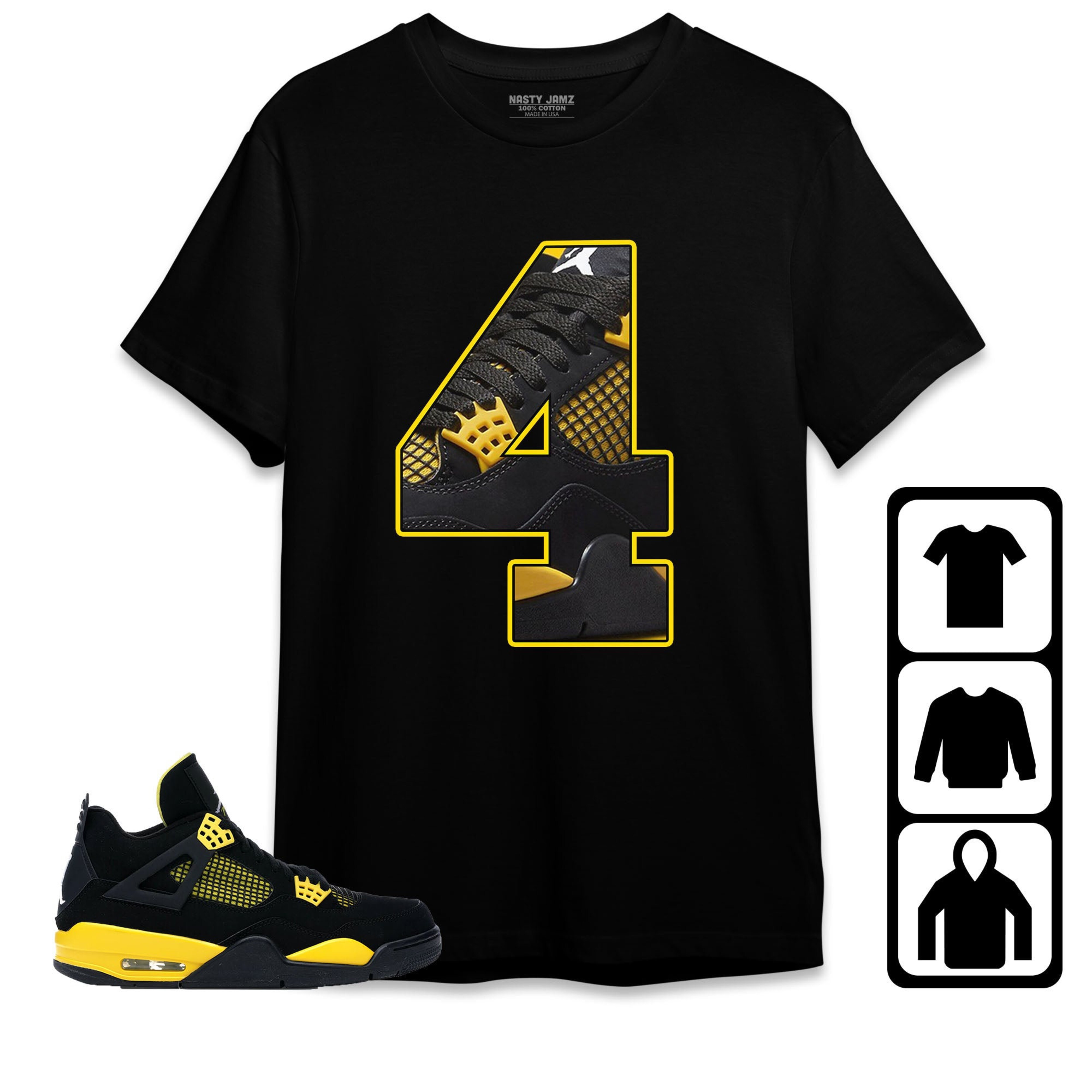 Jordan 4 Thunder Unisex Shirt Number 4 CM4, Shirt To Match Sneaker