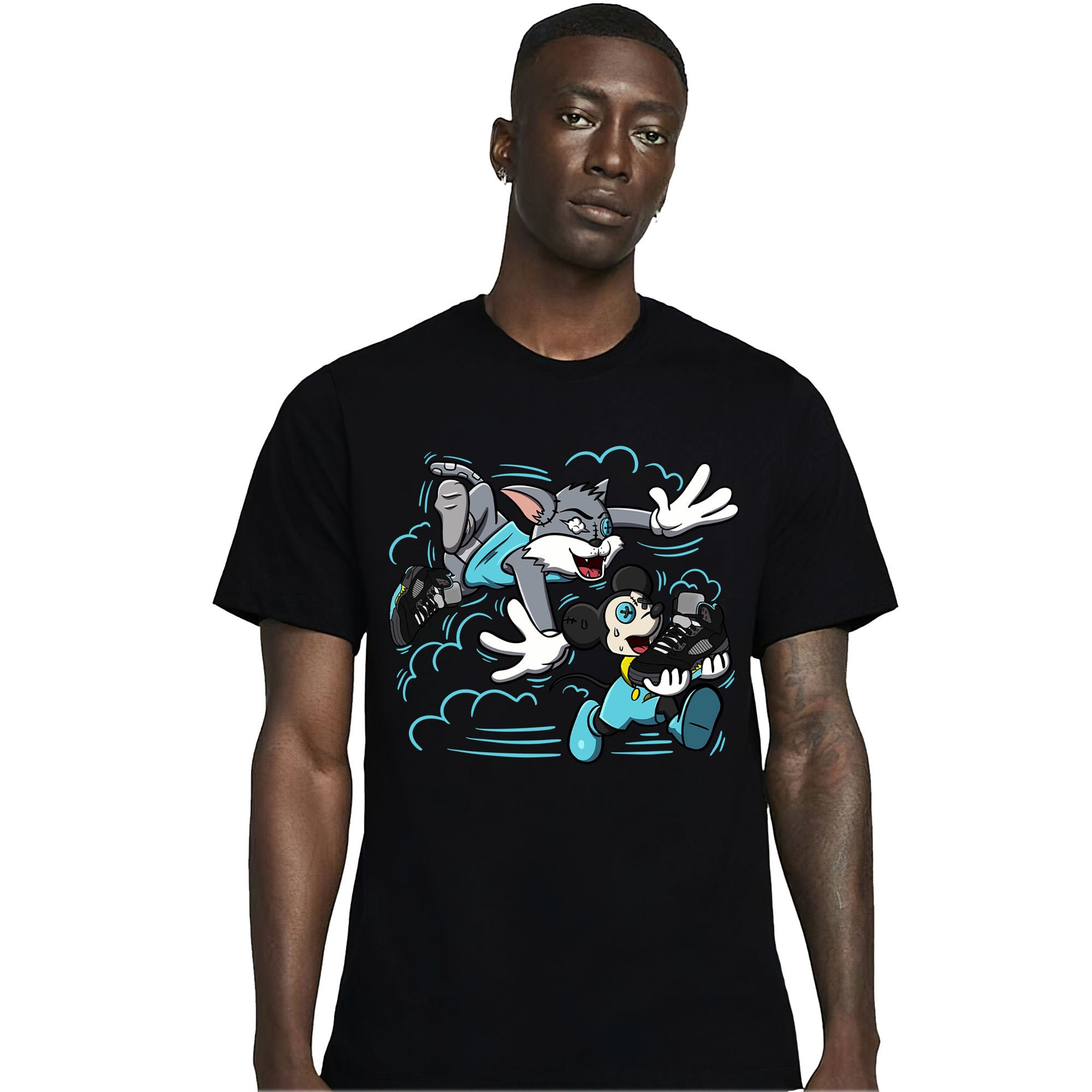 Jordan 5 Aqua Unisex Shirt Cat And Mouse Chasing, Shirt To Match Sneaker
