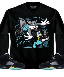 Jordan 5 Aqua Unisex Shirt Cat And Mouse Chasing, Shirt To Match Sneaker