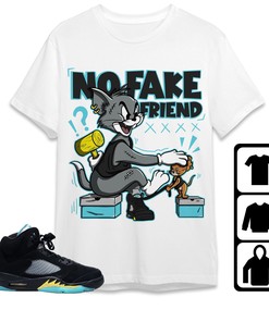 Jordan 5 Aqua Unisex Shirt Fake Friend Cat And Mouse, Shirt To Match Sneaker