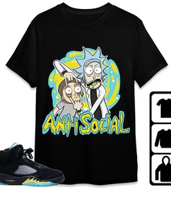 Jordan 5 Aqua Unisex Shirt Rick Anti Social, Shirt To Match Sneaker