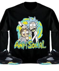 Jordan 5 Aqua Unisex Shirt Rick Anti Social, Shirt To Match Sneaker