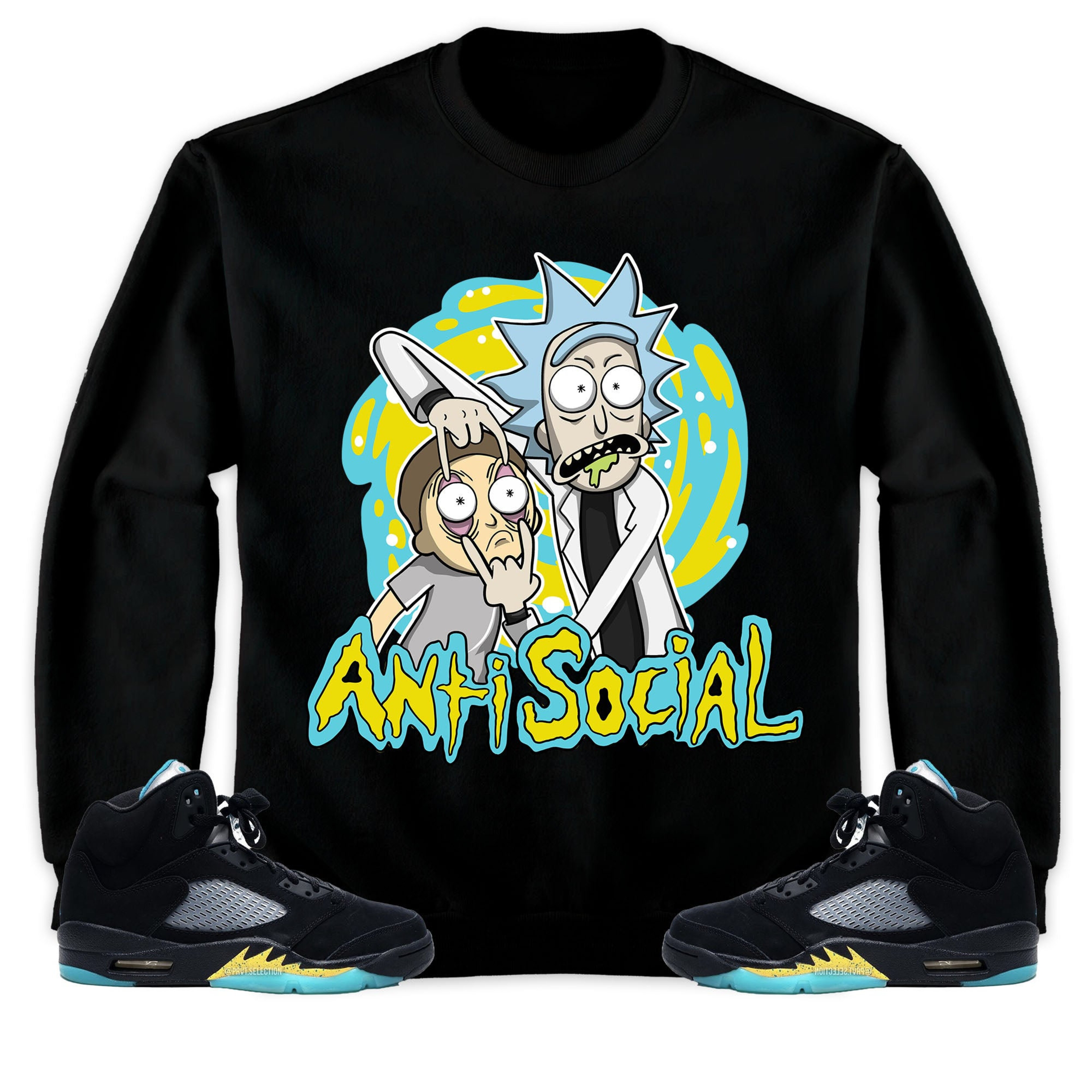 Jordan 5 Aqua Unisex Shirt Rick Anti Social, Shirt To Match Sneaker