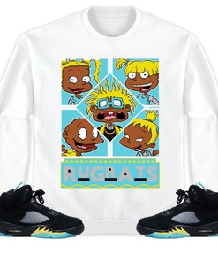 Jordan 5 Aqua Unisex Sweatshirt, Hoodie 90s TV Style, Shirt To Match Sneaker