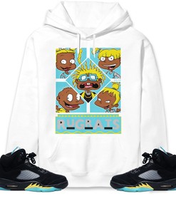 Jordan 5 Aqua Unisex Sweatshirt, Hoodie 90s TV Style, Shirt To Match Sneaker