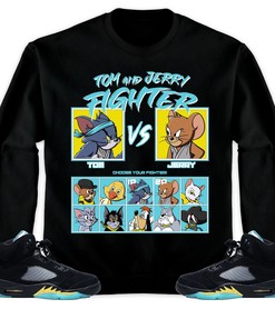 Jordan 5 Aqua Unisex Sweatshirt, Hoodie, Cat And Mouse Fighter, Shirt To Match Sneaker