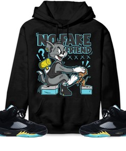Jordan 5 Aqua Unisex Sweatshirt, Hoodie Fake Friend Cat And Mouse, Shirt To Match Sneaker