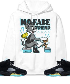 Jordan 5 Aqua Unisex Sweatshirt, Hoodie Fake Friend Cat And Mouse, Shirt To Match Sneaker