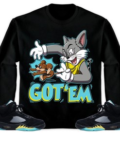 Jordan 5 Aqua Unisex Sweatshirt, Hoodie Got Em Cat And Mouse, Shirt To Match Sneaker