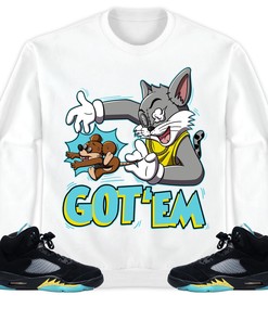 Jordan 5 Aqua Unisex Sweatshirt, Hoodie Got Em Cat And Mouse, Shirt To Match Sneaker