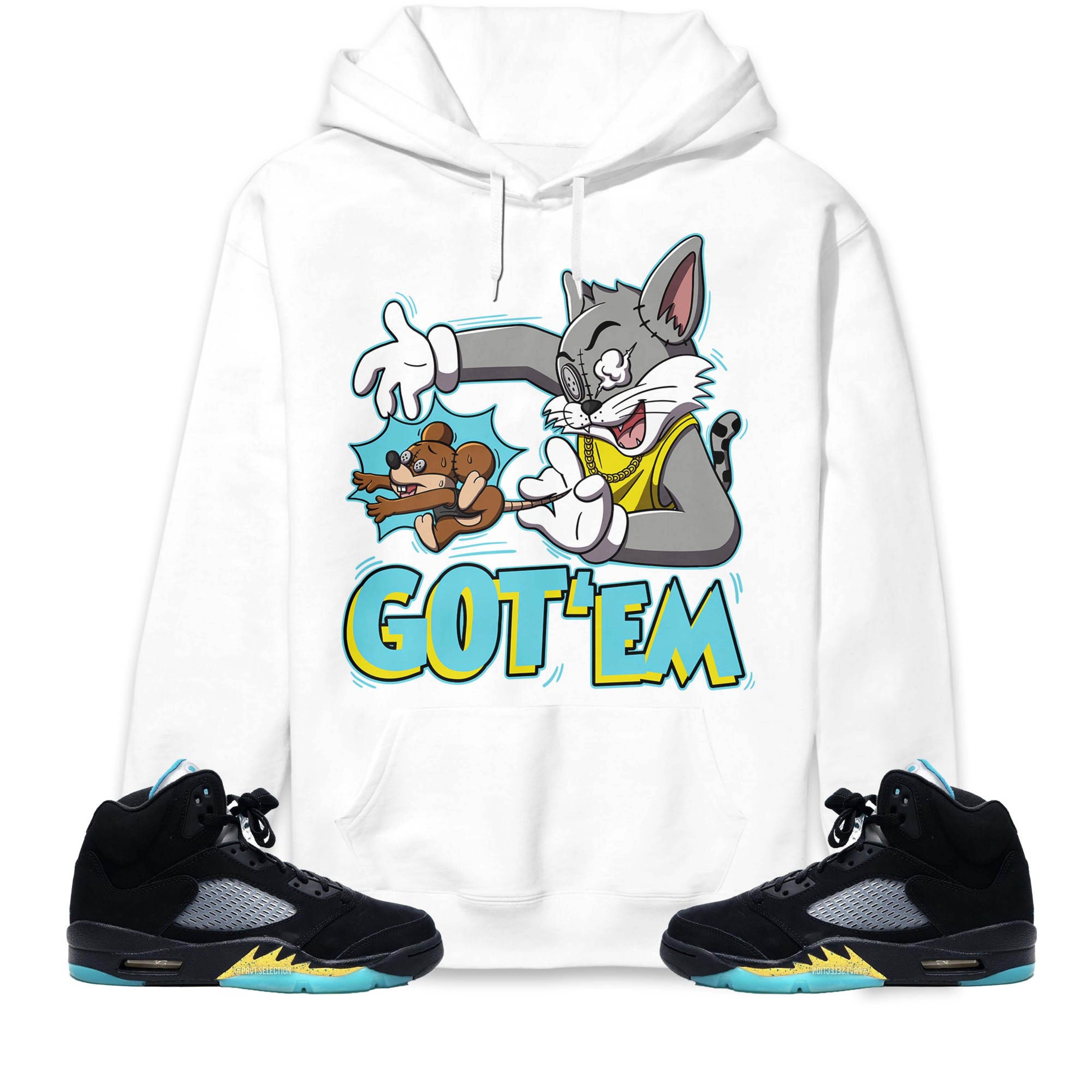 Jordan 5 Aqua Unisex Sweatshirt, Hoodie Got Em Cat And Mouse, Shirt To Match Sneaker