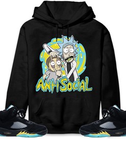 Jordan 5 Aqua Unisex Sweatshirt, Hoodie Rick Anti Social, Shirt To Match Sneaker