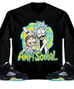 Jordan 5 Aqua Unisex Sweatshirt, Hoodie Rick Anti Social, Shirt To Match Sneaker