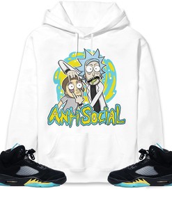 Jordan 5 Aqua Unisex Sweatshirt, Hoodie Rick Anti Social, Shirt To Match Sneaker