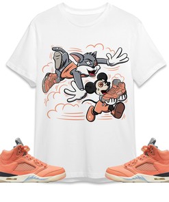 Jordan 5 DJ Khaled Crimson Bliss Unisex Shirt Cat And Mouse Chasing, Shirt To Match Sneaker