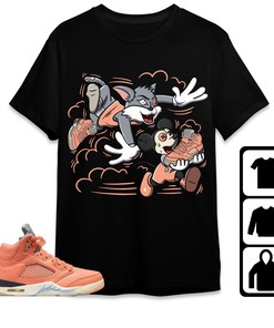 Jordan 5 DJ Khaled Crimson Bliss Unisex Shirt Cat And Mouse Chasing, Shirt To Match Sneaker
