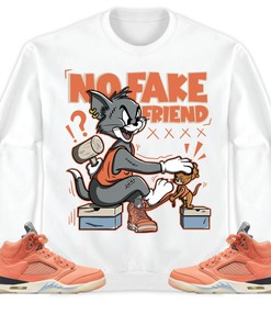 Jordan 5 DJ Khaled Crimson Bliss Unisex Sweatshirt, Hoodie Fake Friend Cat And Mouse, Shirt To Match Sneaker