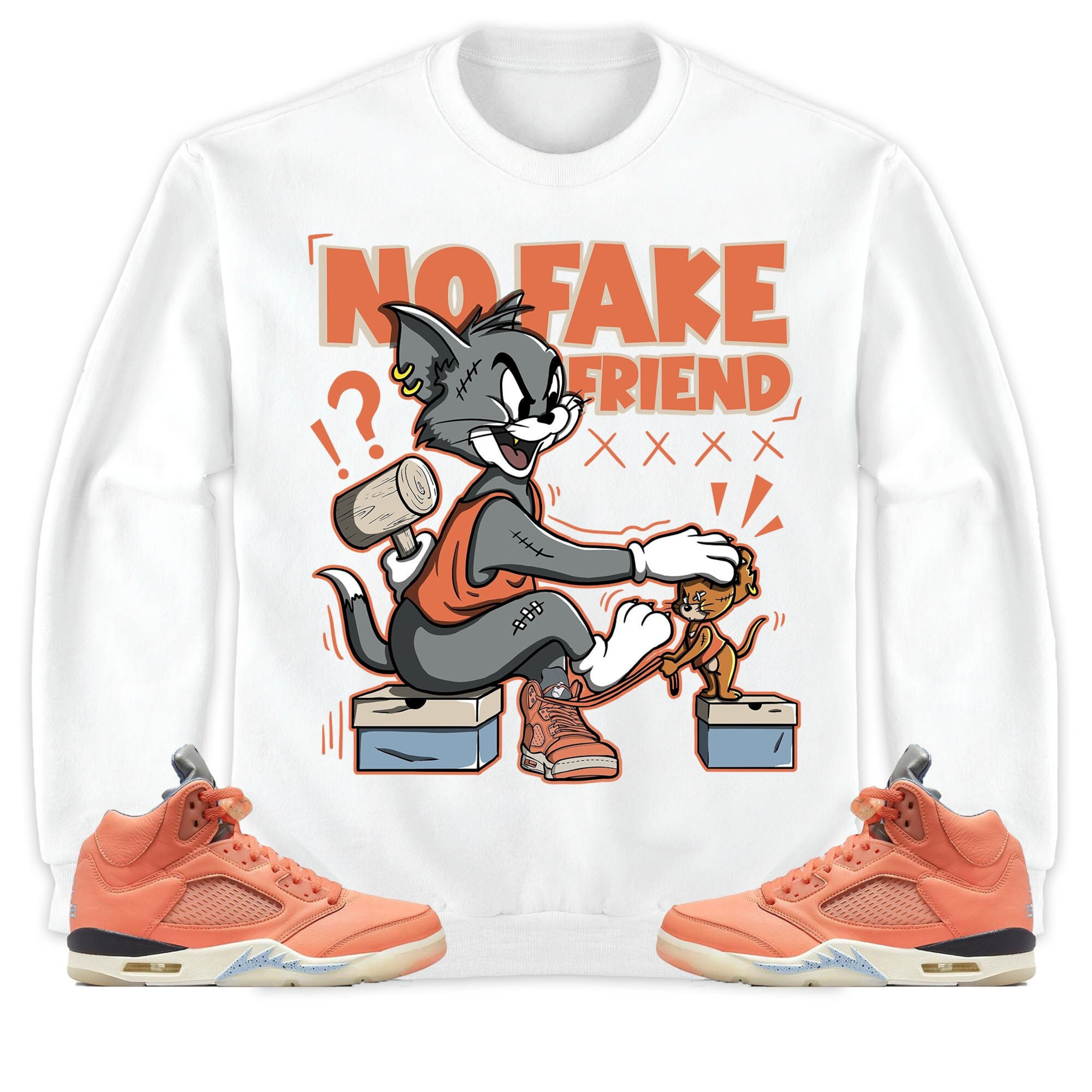 Jordan 5 DJ Khaled Crimson Bliss Unisex Sweatshirt, Hoodie Fake Friend Cat And Mouse, Shirt To Match Sneaker