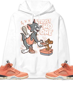 Jordan 5 DJ Khaled Crimson Bliss Unisex Sweatshirt, Hoodie Trust No One Cat And Mouse, Shirt To Match Sneaker
